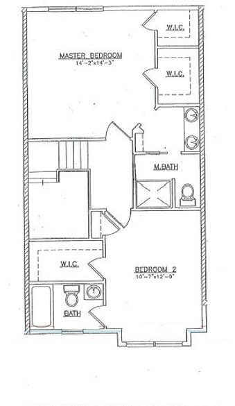 Two bedroom third floor layout