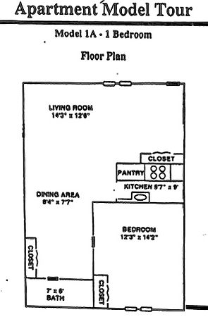 Floor plan of Model 1A Apartment