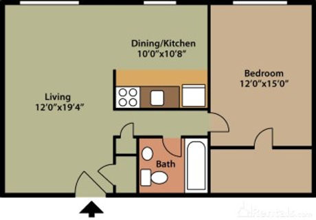 Layout of a one bedroom