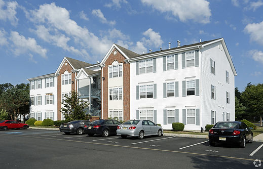 Hidden creek apartment building and parking lot